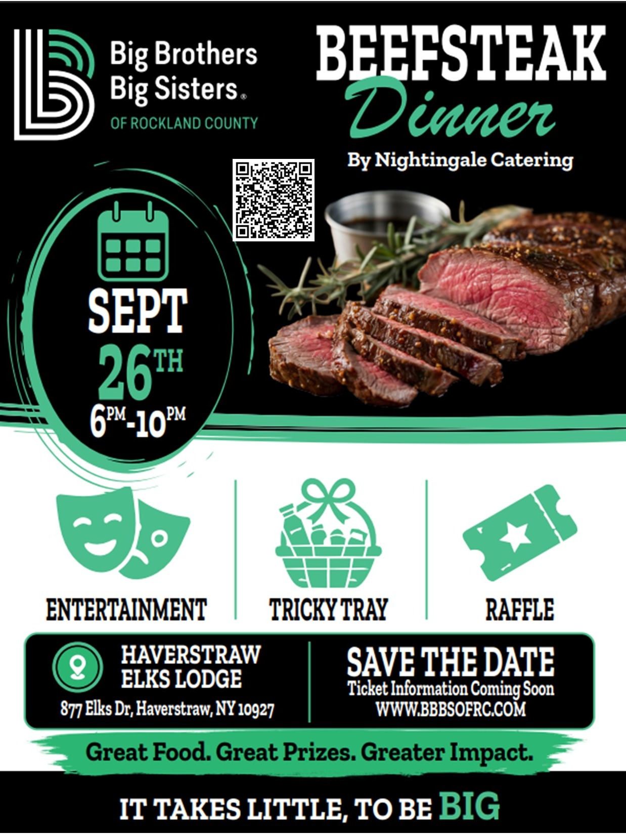 Join Us for a Beefsteak Dinner Catered by Nightingale Catering